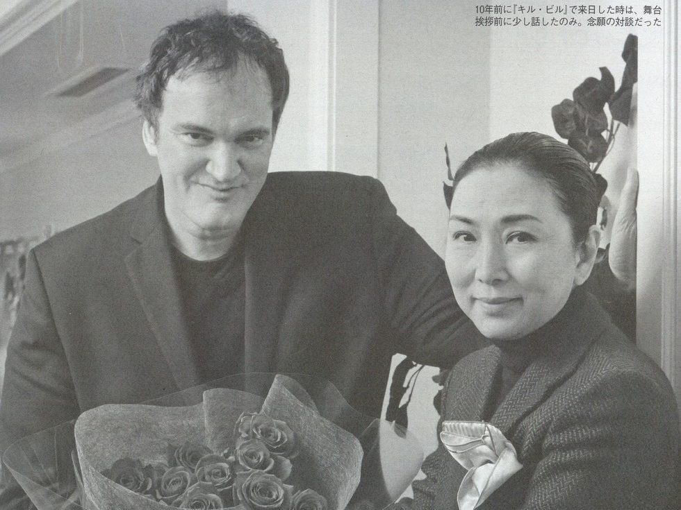 Encuentro del director Quentin Tarantino con la actriz y cantante enka Meiko Kaji.